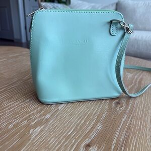 Vera Pelle Mint Green Leather Crossbody Bag